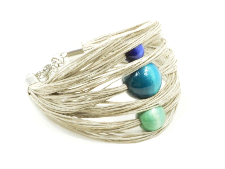 niebieski-turkus-jasny-tuskus-bransoletka-lniana