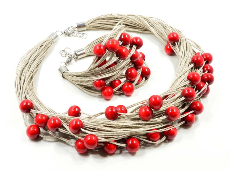 zestaw-bizuterii-lnianej-czerwony