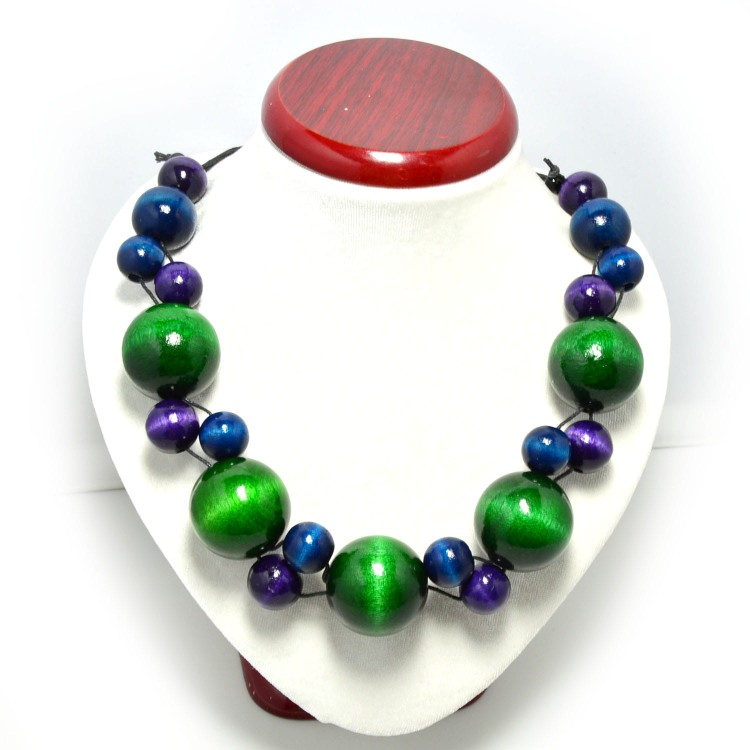 zielony-niebieski-fioletowy-korale-drewniane