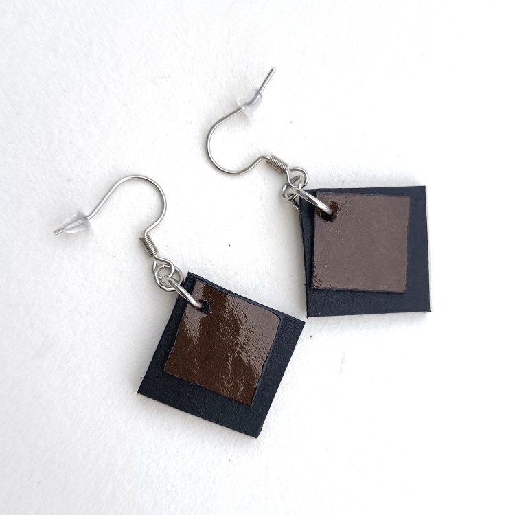 czarno-brazowe-kolczyki-skorzane