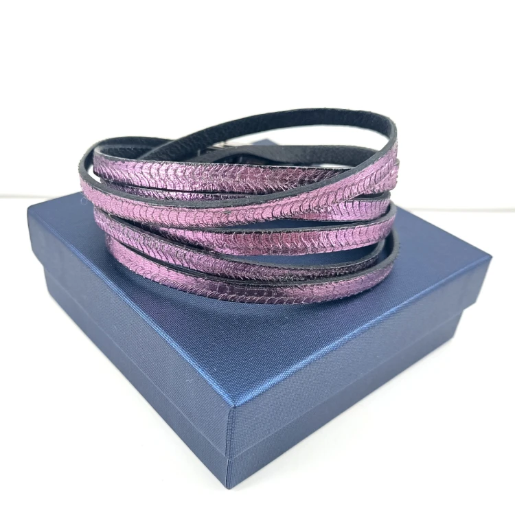 skorzana-bransoletka-damska-fioletowa