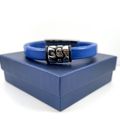 skorzana-bransoletka-niebieska