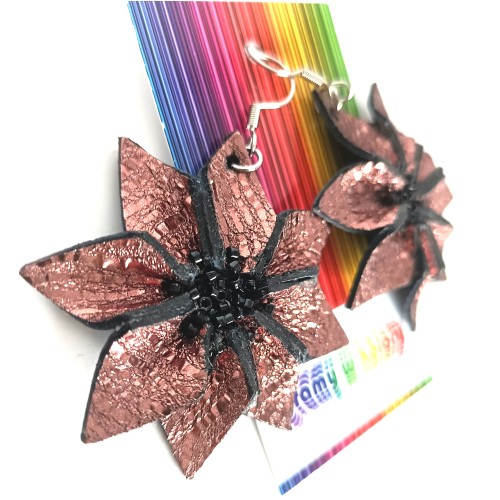 rozowe-kolczyki-kwiaty-skorzane-handmade